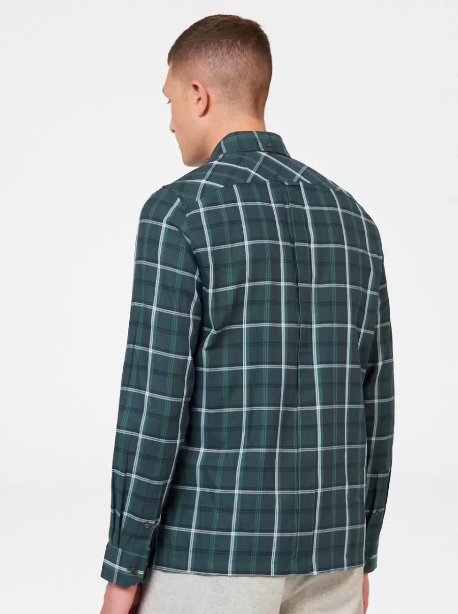 Grid Check Shirt - Fraser Green Shirts Ben Sherman Men Fraser Green Long-Lasting - 3
