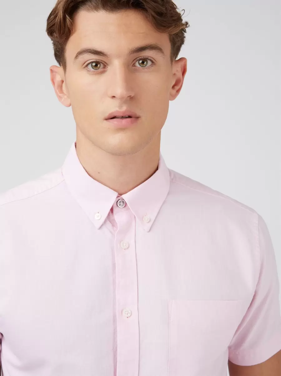 Light Pink Shirts Markdown Ben Sherman Signature Organic Short-Sleeve Oxford Shirt - Light Pink Men - 1
