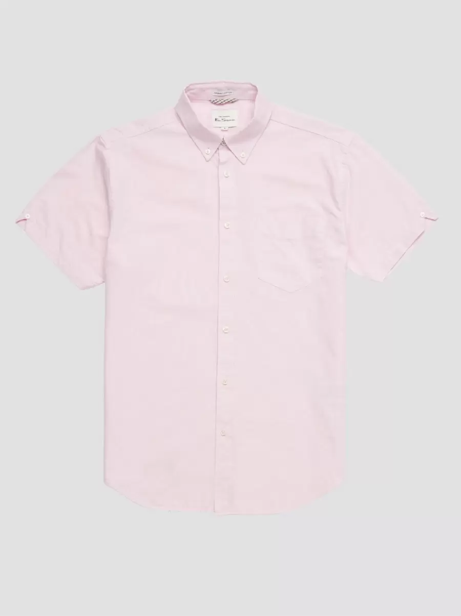 Light Pink Shirts Markdown Ben Sherman Signature Organic Short-Sleeve Oxford Shirt - Light Pink Men
