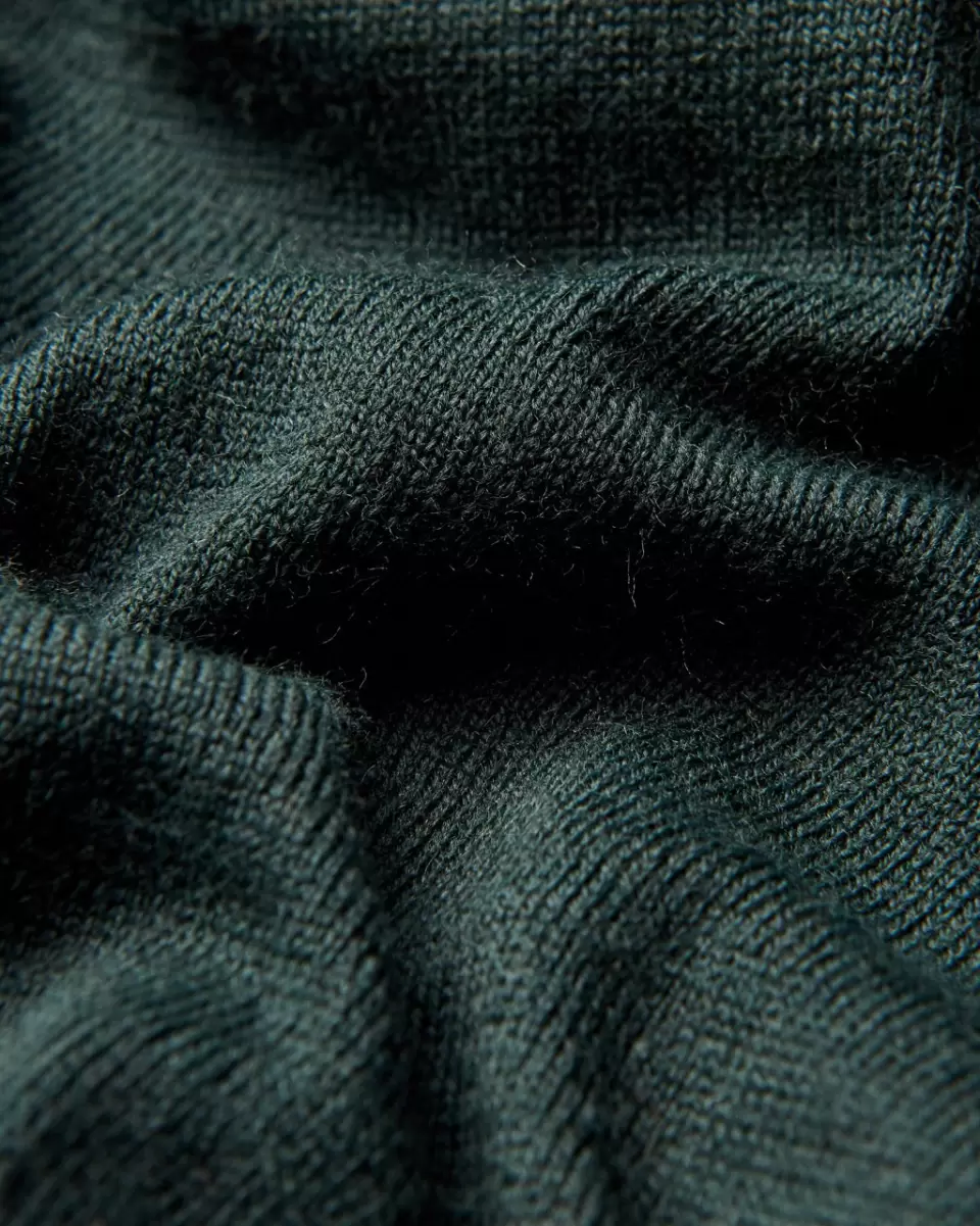 Modern Polos Dark Green Ben Sherman Tipped Merino Knit Sweater Polo Men - 4