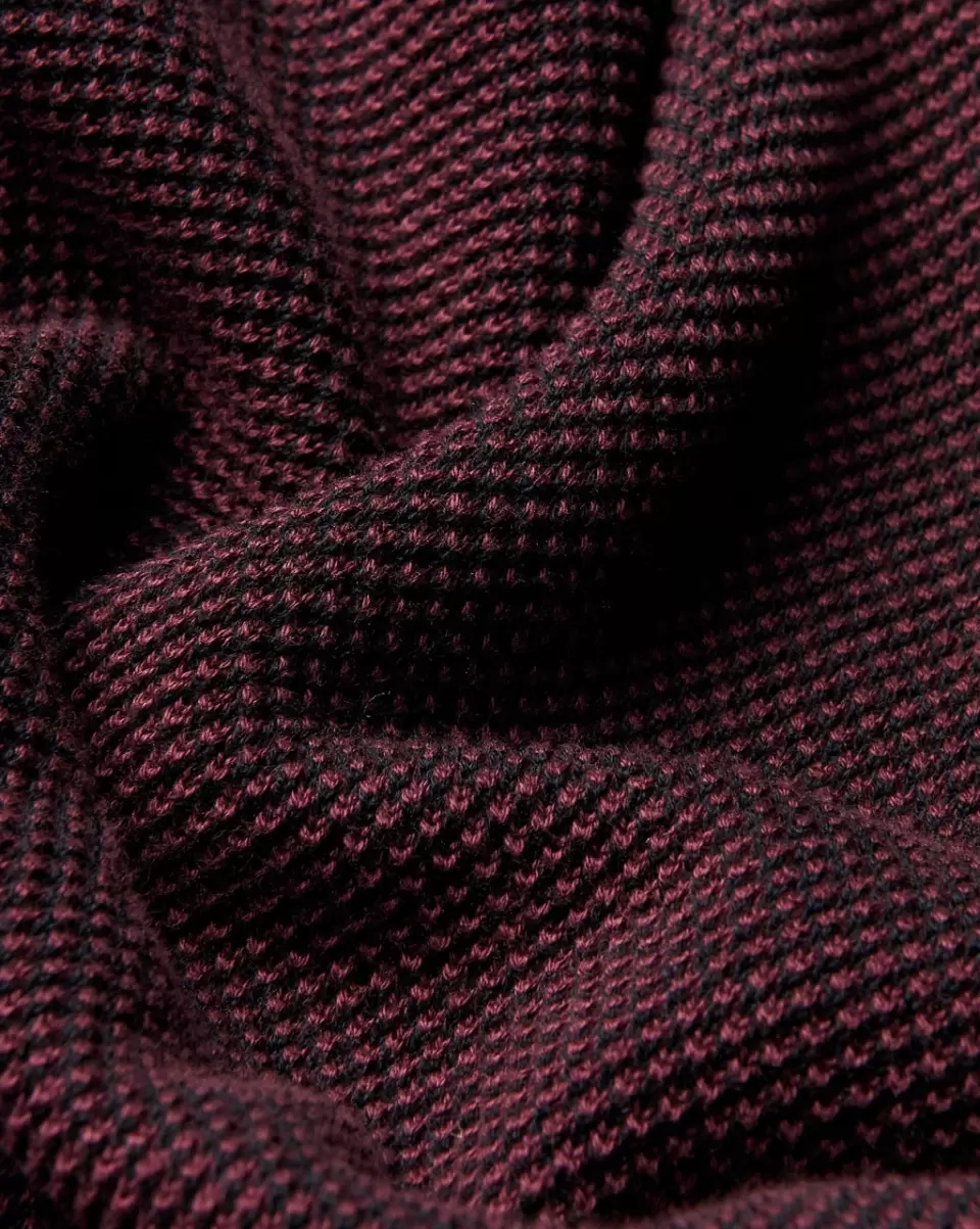Ben Sherman User-Friendly Polos Men All Over Textured Knit Polo - Aubergine Aubergine - 3
