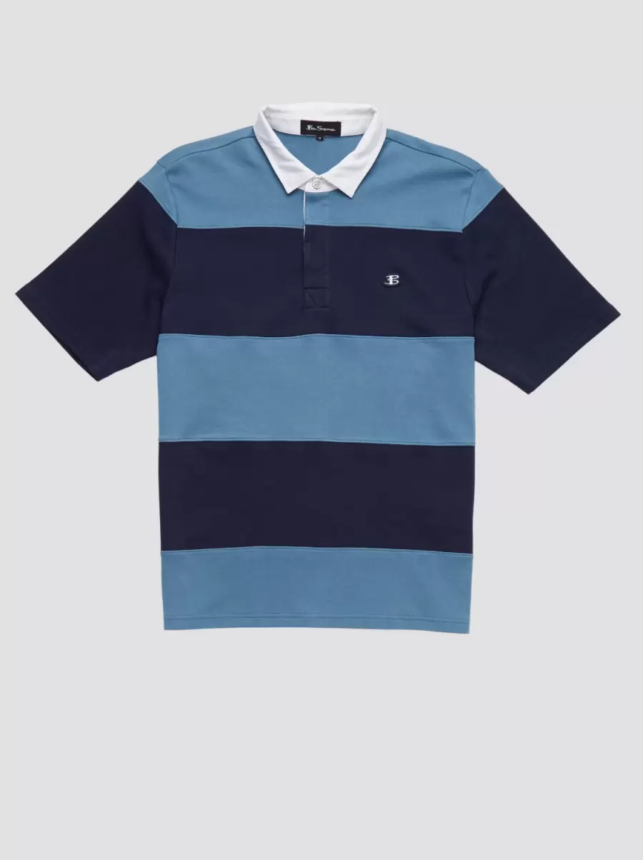 Introductory Offer Men B By Ben Sherman Rugby Polo - Blue Polos Blue Shadow - 2