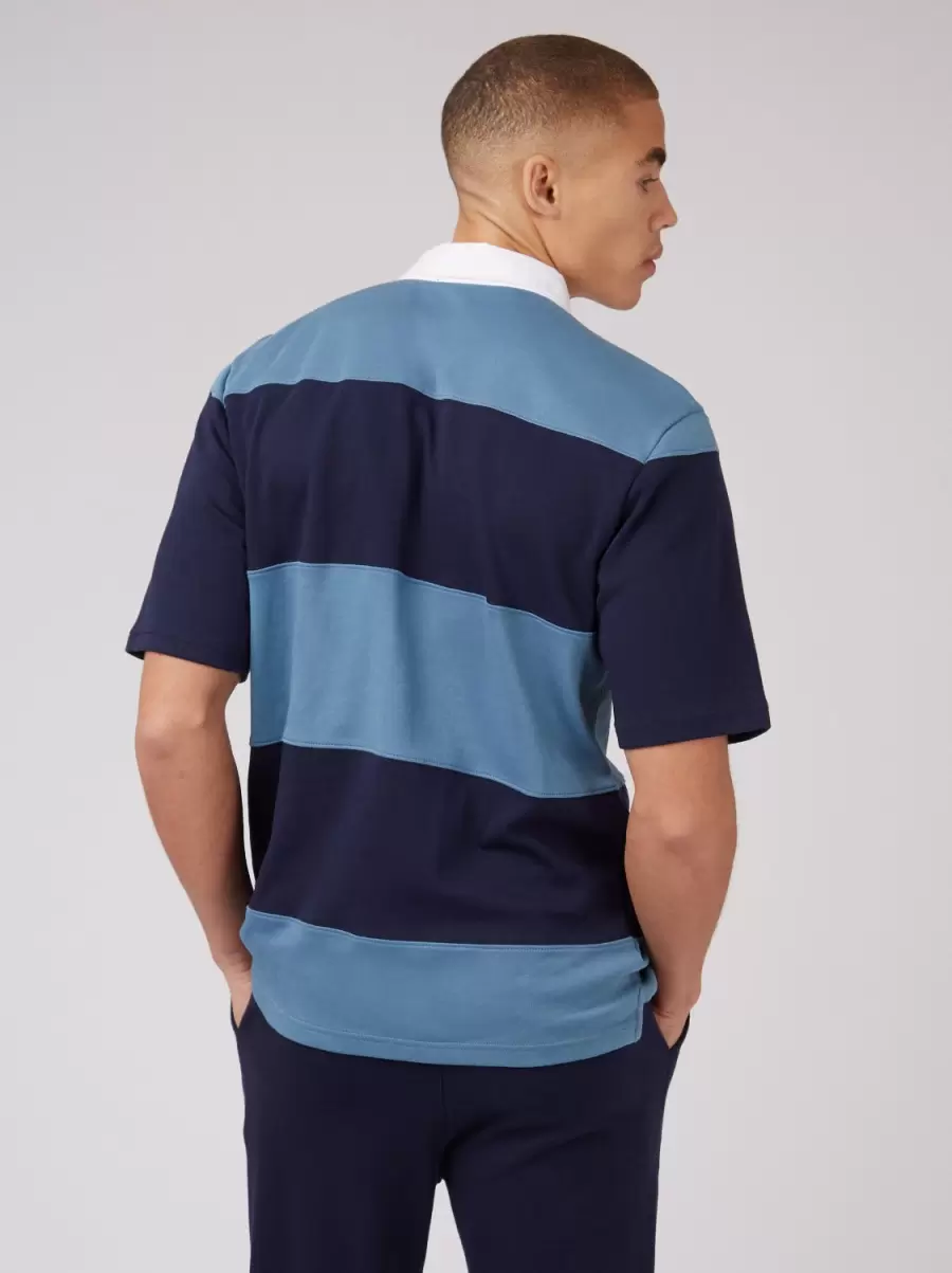 Introductory Offer Men B By Ben Sherman Rugby Polo - Blue Polos Blue Shadow - 5