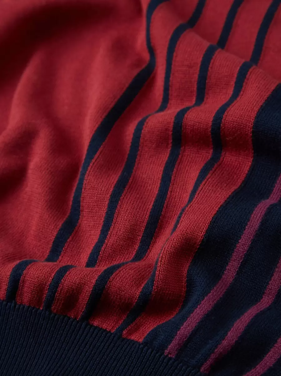 Ben Sherman Polos Modern Red Mod Knit Colorblock Stripe Long-Sleeve Polo Men - 2