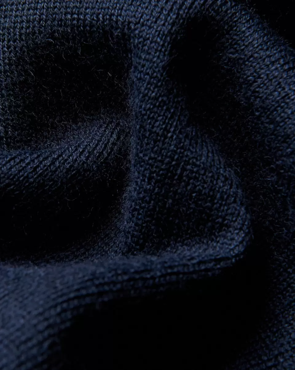 Proven Merino Knit Half-Zip Sweater - Dark Navy Ben Sherman Men Dark Navy Sweaters & Knits - 4