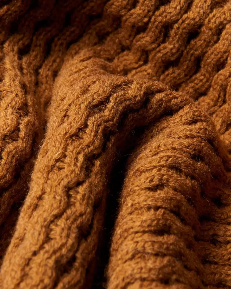 Men Ben Sherman Sweaters & Knits Aran Knit Crewneck Sweater - Ginger Versatile Ginger - 5