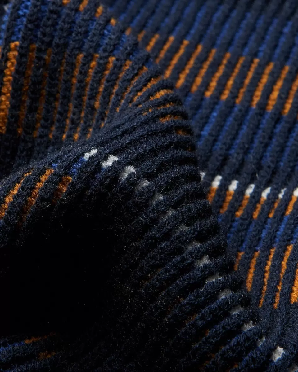 Sweaters & Knits Men B By Ben Sherman Stripe Knit Sweater Intuitive Dark Navy - 7