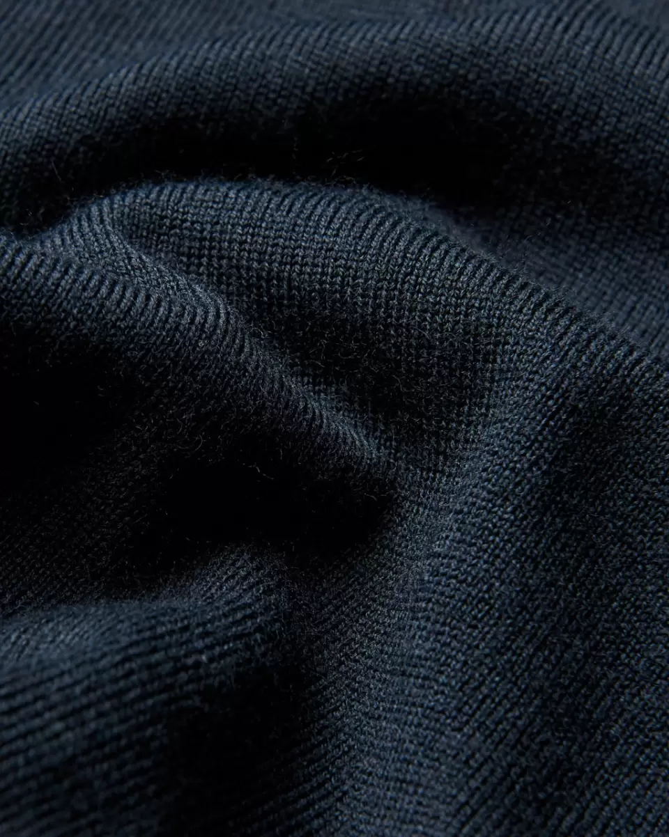 Merino Knit Half-Zip Sweater - Black Bespoke Ben Sherman Men Sweaters & Knits Black - 4