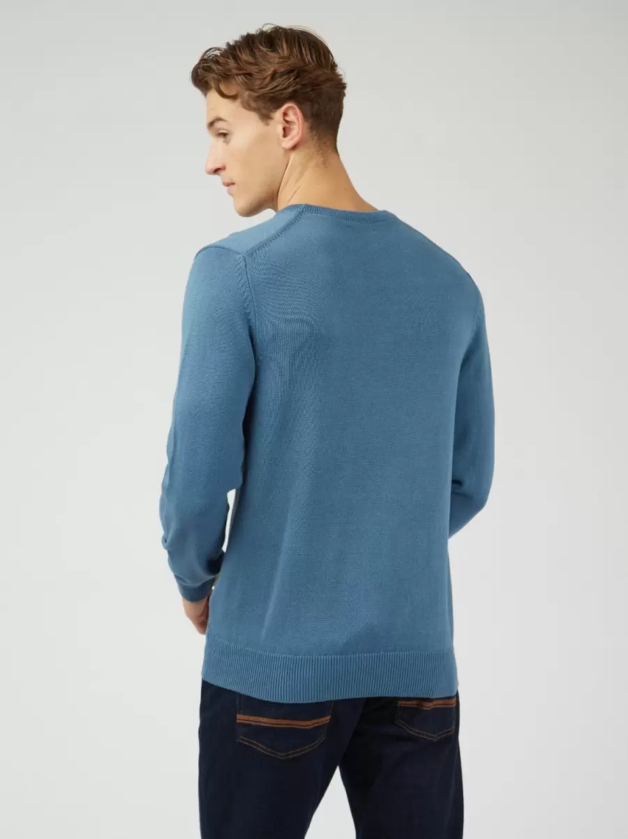 Sweaters & Knits Secure Blue Shadow Signature Knit Crewneck - Blue Shadow Ben Sherman Men - 5
