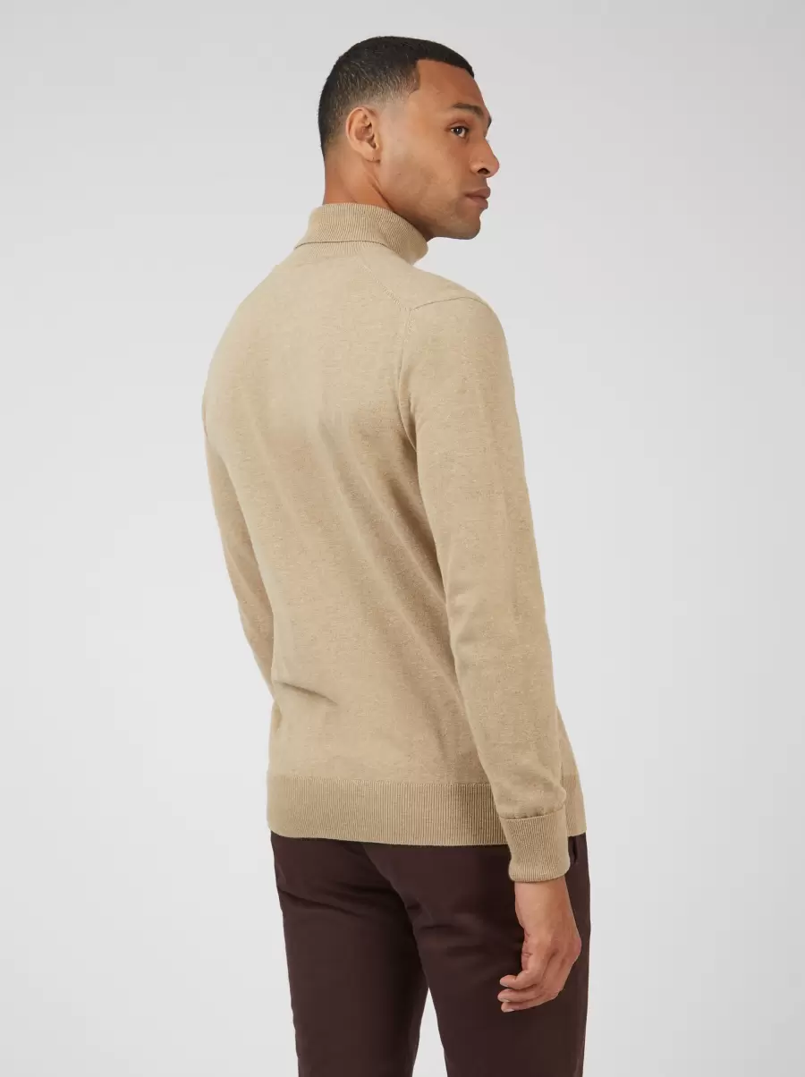 Discounted Sweaters & Knits Signature Knit Roll-Neck Sweater - Sand Ben Sherman Men Sand - 4