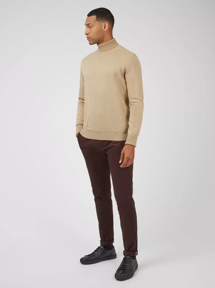 Discounted Sweaters & Knits Signature Knit Roll-Neck Sweater - Sand Ben Sherman Men Sand - 5