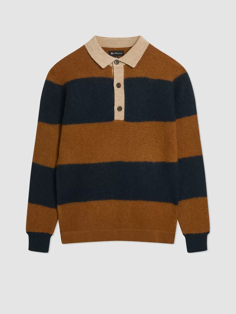 2024 Sweaters & Knits B By Ben Sherman Rugby Knit Sweater Dark Navy Men