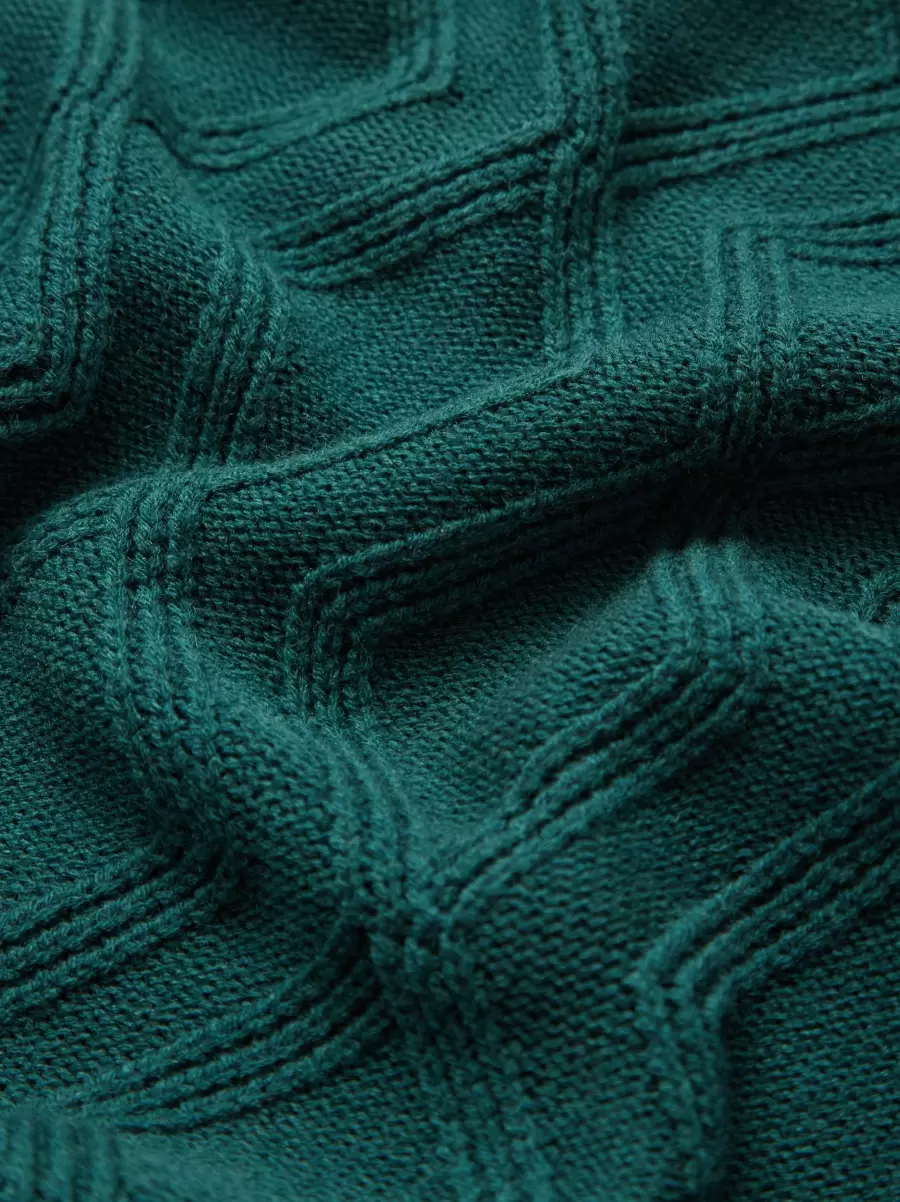 Ben Sherman Proven Sweaters & Knits Ocean Green Men Chunky Cable-Knit Crewneck Sweater - Ocean Green - 2