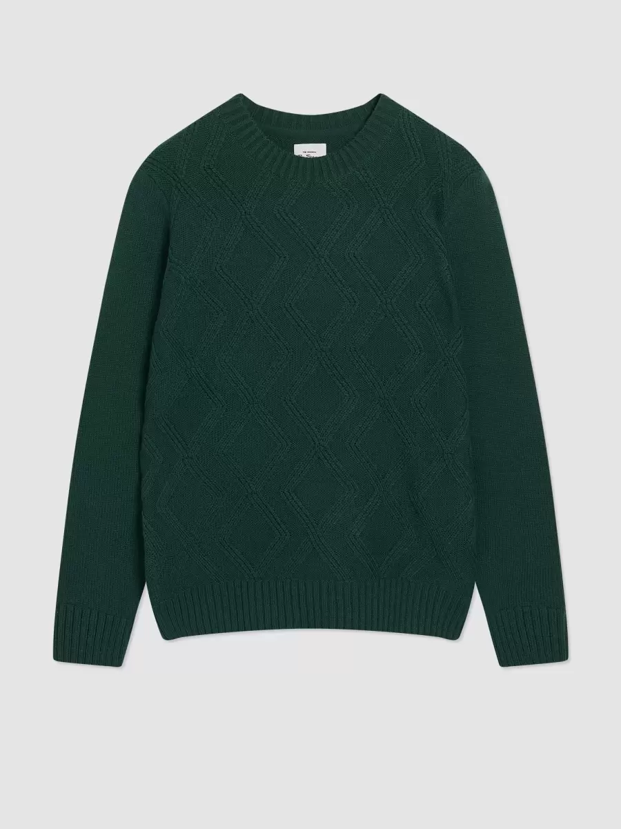Ben Sherman Proven Sweaters & Knits Ocean Green Men Chunky Cable-Knit Crewneck Sweater - Ocean Green