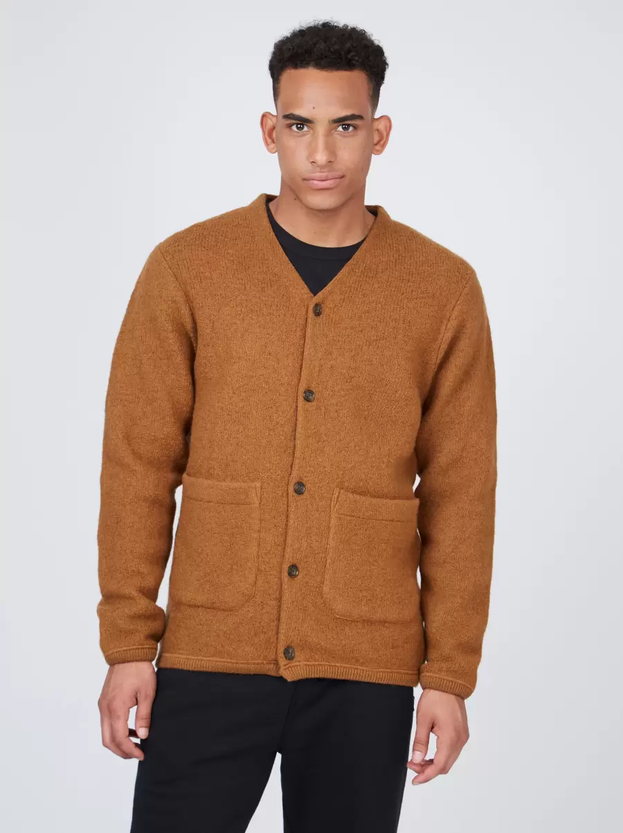 Men Easy B By Ben Sherman Textured Knit Cardigan - Ginger Sweaters & Knits Ginger - 5