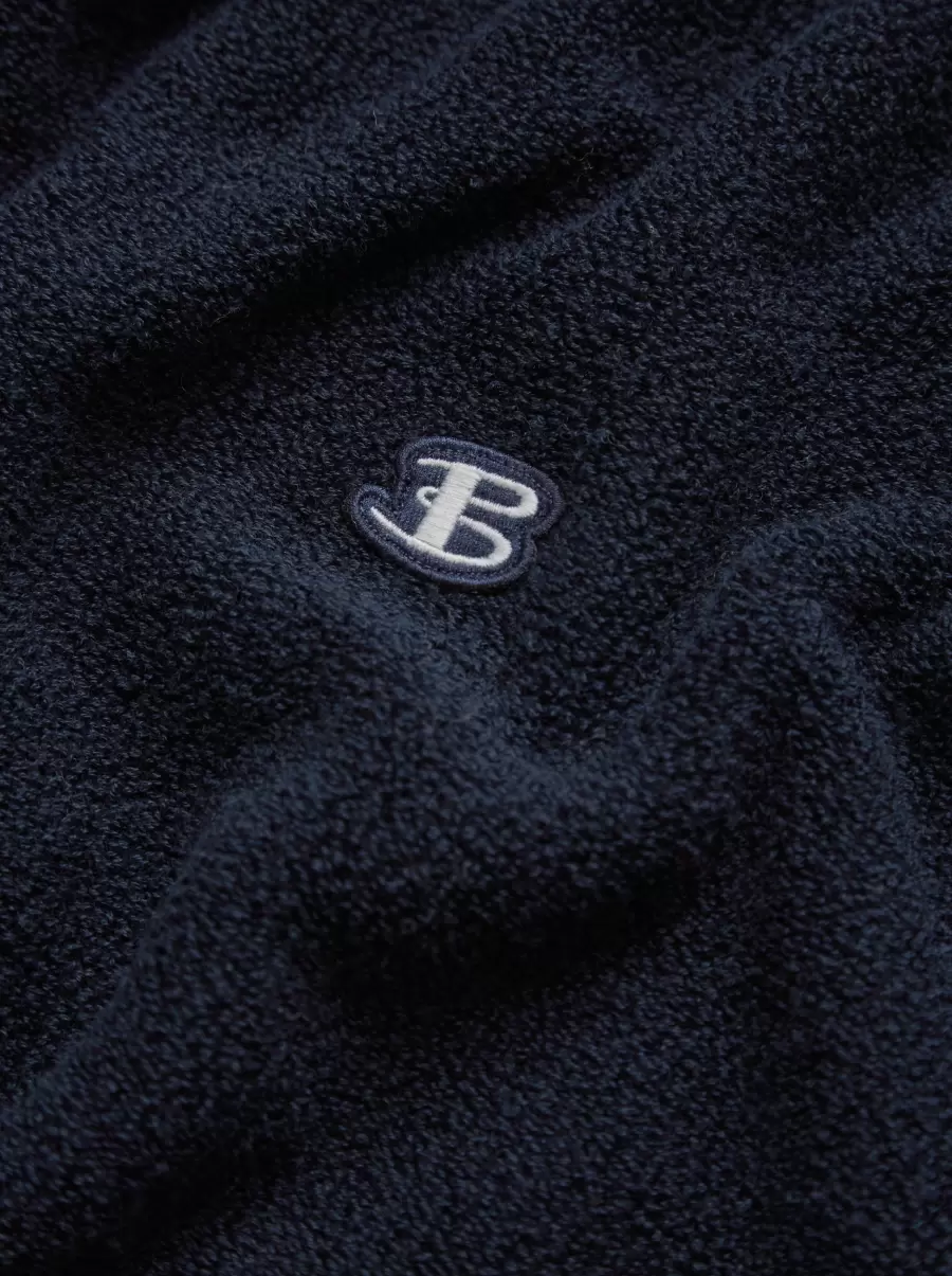 B By Ben Sherman Towelling Crewneck Sweater - Navy Fresh Dark Navy Men Sweaters & Knits - 5