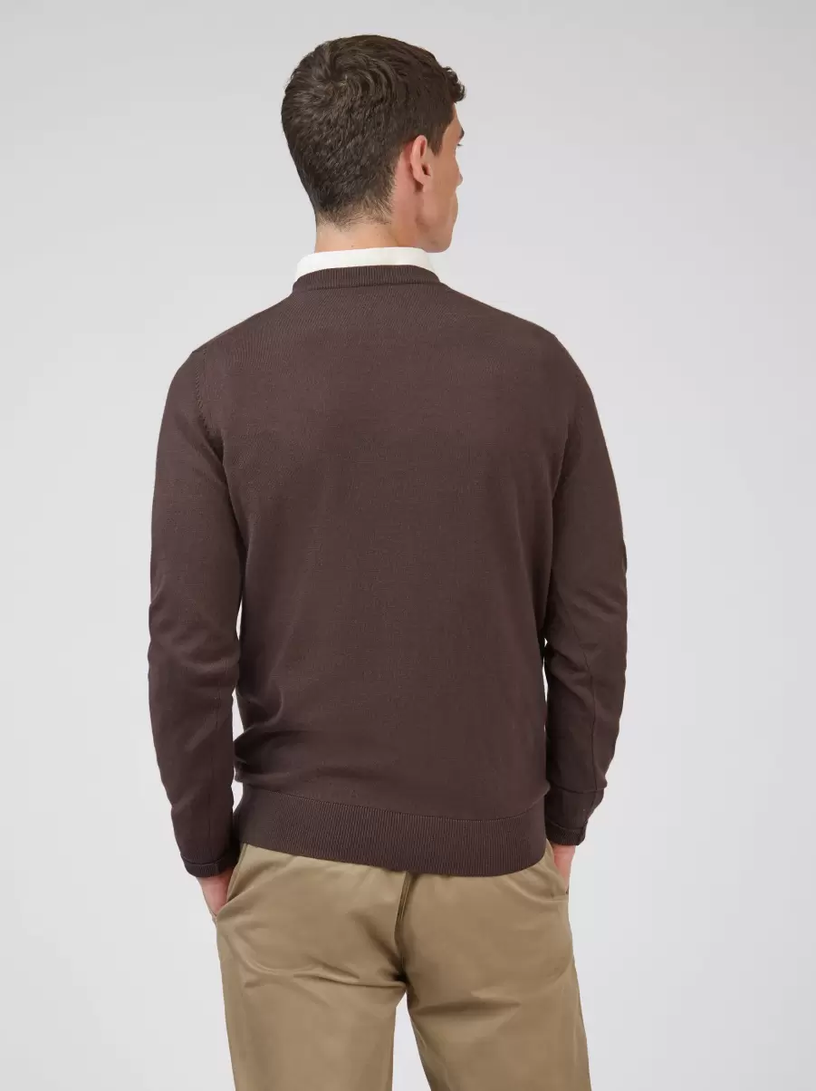 Men Ben Sherman Sweaters & Knits Affordable Signature Knit Crewneck Sweater - Peat Peat - 4