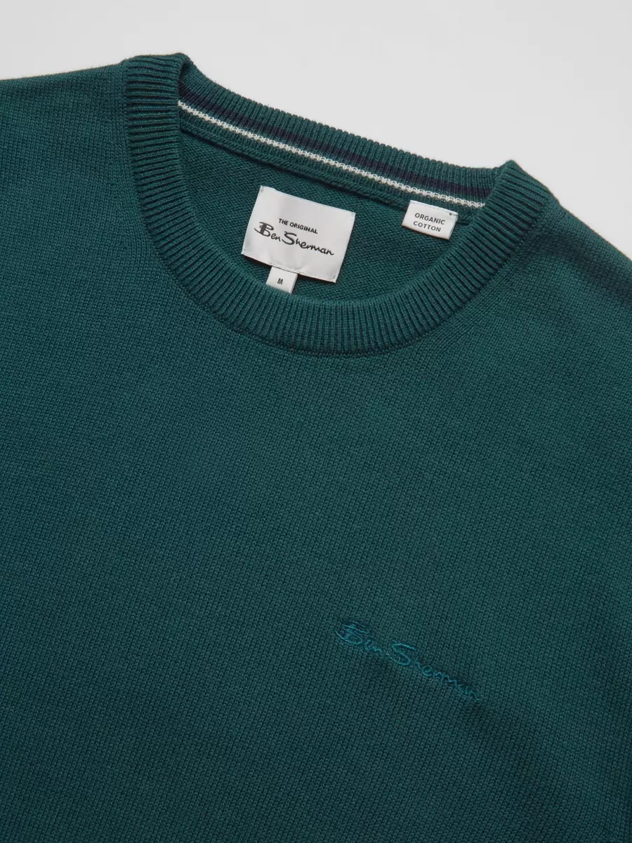 Ingenious Signature Knit Crewneck Sweater - Ocean Green Men Ben Sherman Sweaters & Knits Ocean Green - 2