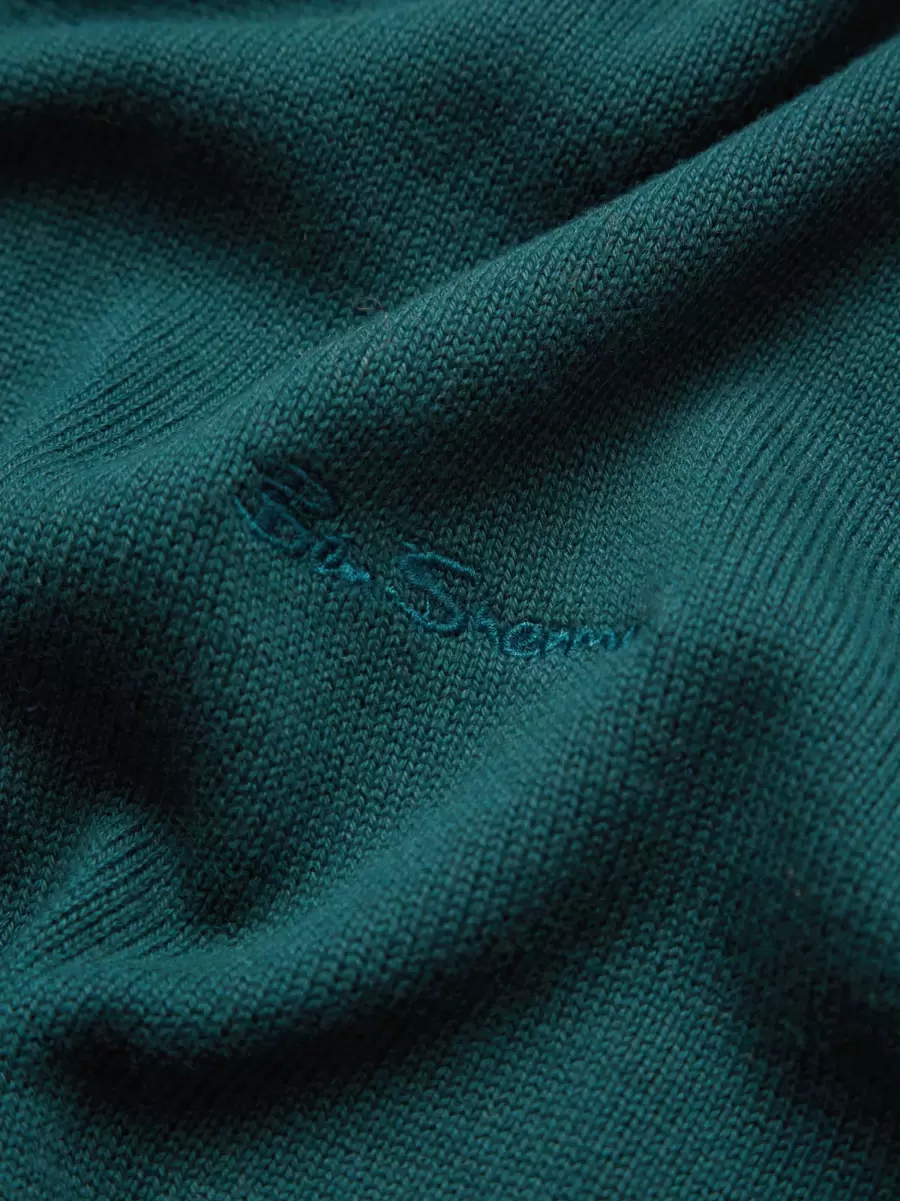 Ingenious Signature Knit Crewneck Sweater - Ocean Green Men Ben Sherman Sweaters & Knits Ocean Green - 7