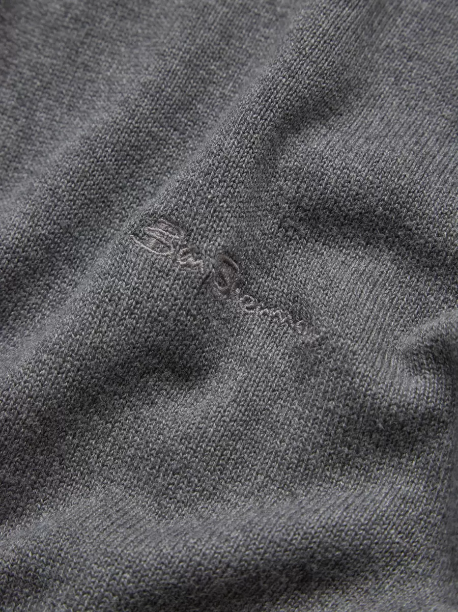 Signature Knit Crewneck Sweater - Charcoal Sweaters & Knits Popular Men Ben Sherman Charcoal - 3