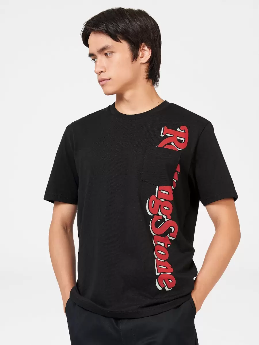 Men T-Shirts & Graphic Tees Sale Rolling Stone Charity Tee - Black Black Ben Sherman - 6