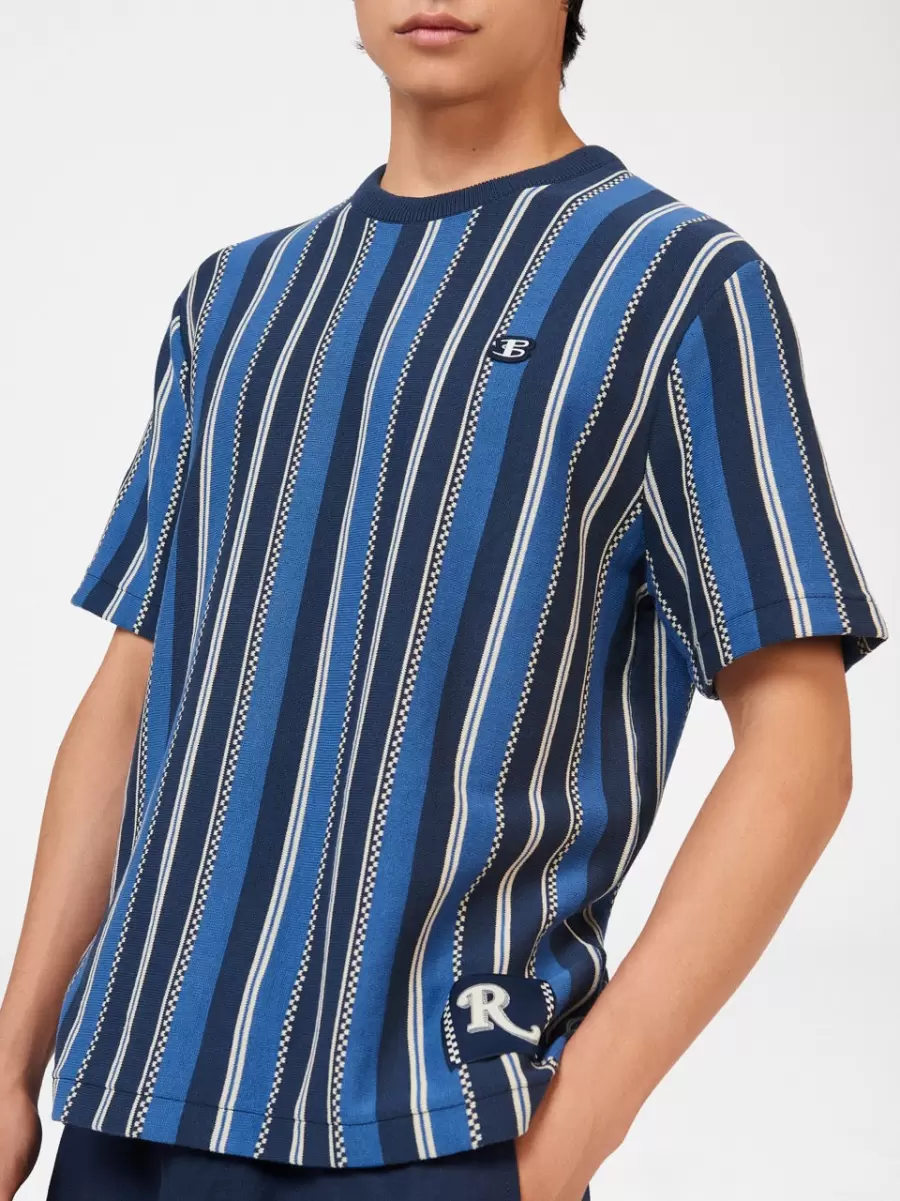 Rolling Stone Knitted Stripe Tee T-Shirts & Graphic Tees Mood Indigo Men Ben Sherman Versatile - 4