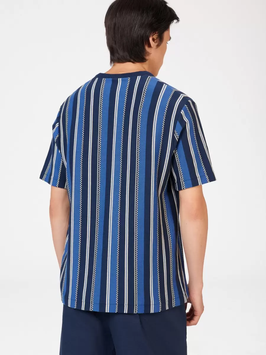 Rolling Stone Knitted Stripe Tee T-Shirts & Graphic Tees Mood Indigo Men Ben Sherman Versatile - 5