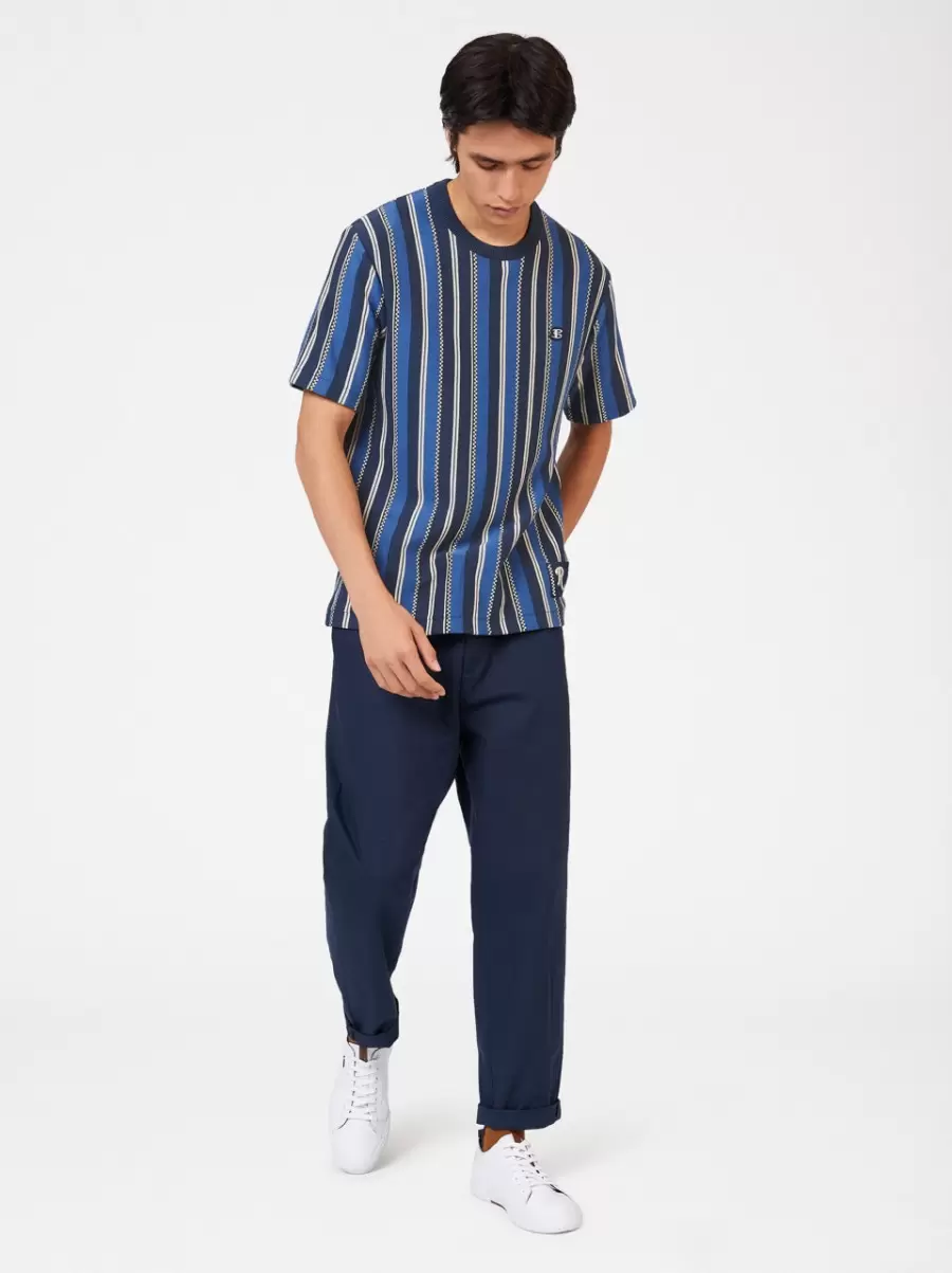 Rolling Stone Knitted Stripe Tee T-Shirts & Graphic Tees Mood Indigo Men Ben Sherman Versatile - 7
