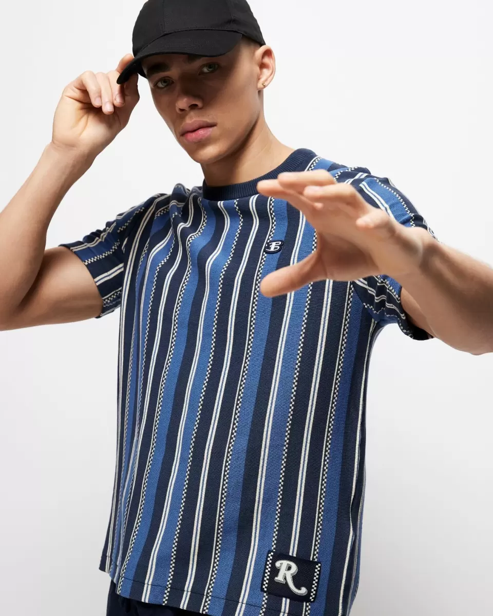 Rolling Stone Knitted Stripe Tee T-Shirts & Graphic Tees Mood Indigo Men Ben Sherman Versatile