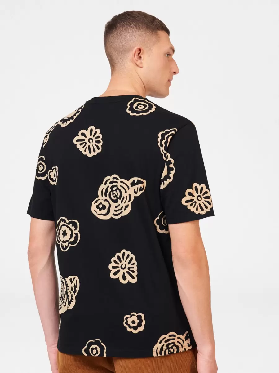 T-Shirts & Graphic Tees Fashionable Men Black Ben Sherman Scattered Floral Graphic Tee - 7