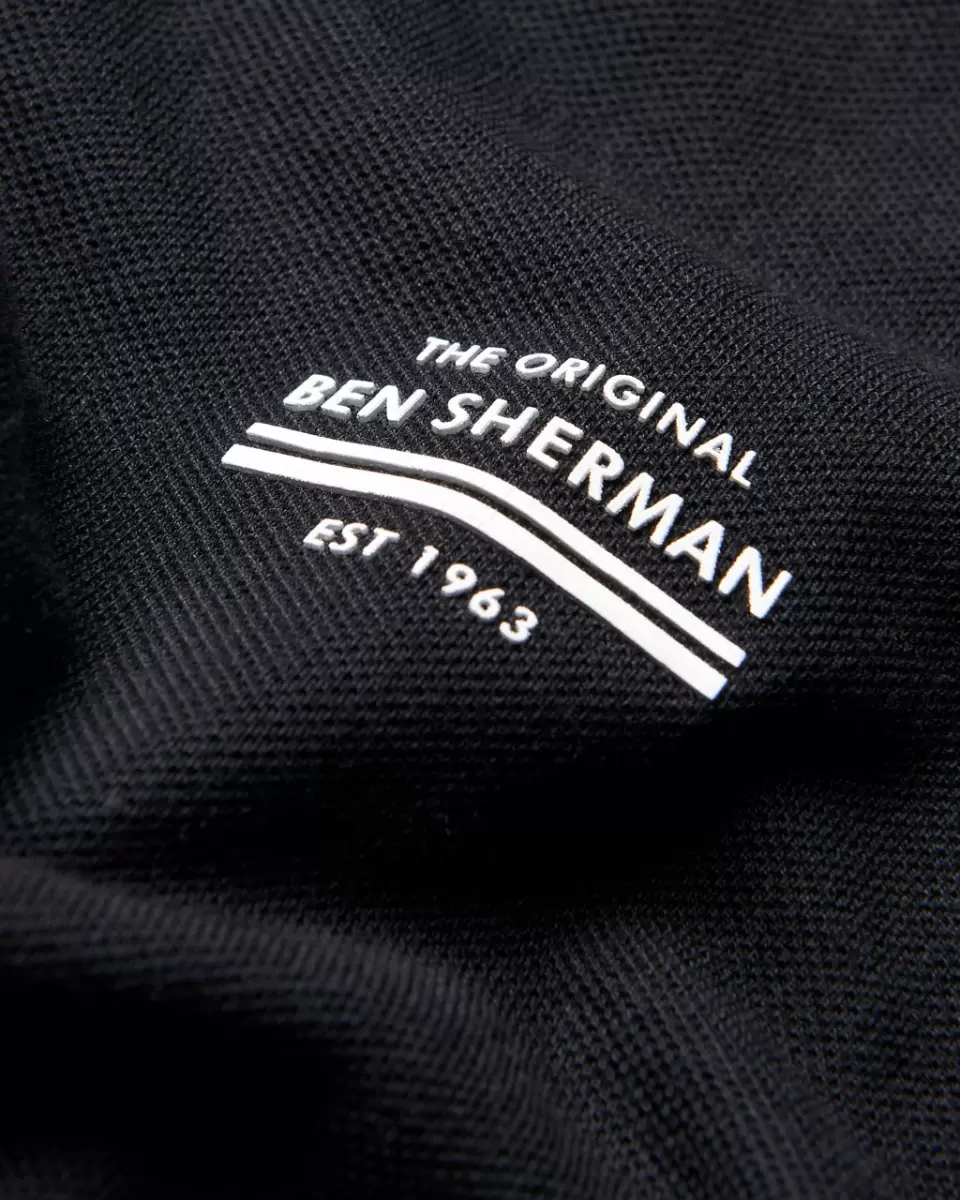 T-Shirts & Graphic Tees Ingenious Ben Sherman Black Signature Pique Tee - Black Men - 4