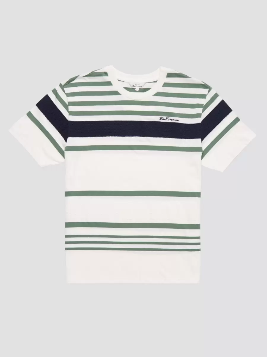 Men Ben Sherman White Signature Jersey Stripe Tee - White T-Shirts & Graphic Tees Coupon - 5