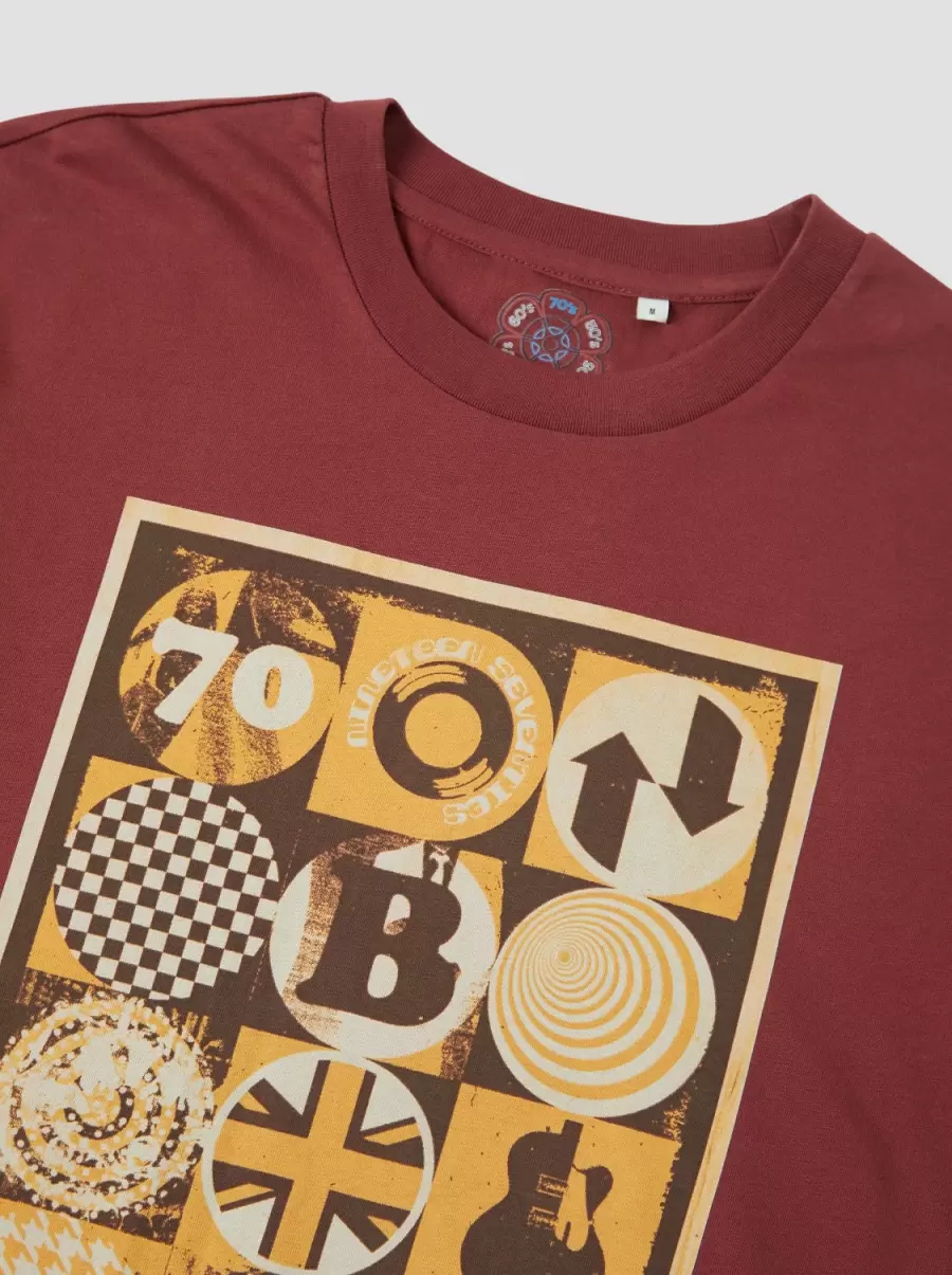 Maroon Men Ben Sherman T-Shirts & Graphic Tees Signature 1970S Graphic Tee Quality - 1
