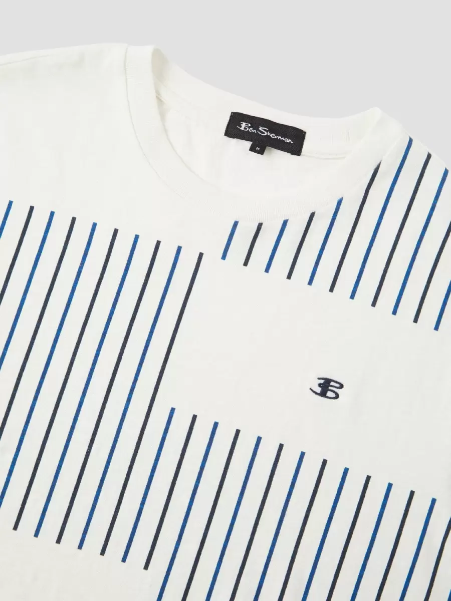 Men Snow White Modern T-Shirts & Graphic Tees B By Ben Sherman Vertical Stripe Tee - 2