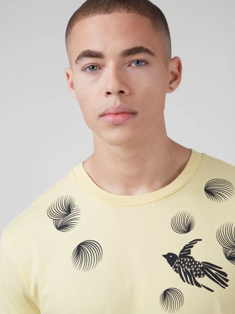 Discount T-Shirts & Graphic Tees Men B By Ben Sherman Bird Graphic Tee Lemon - 1