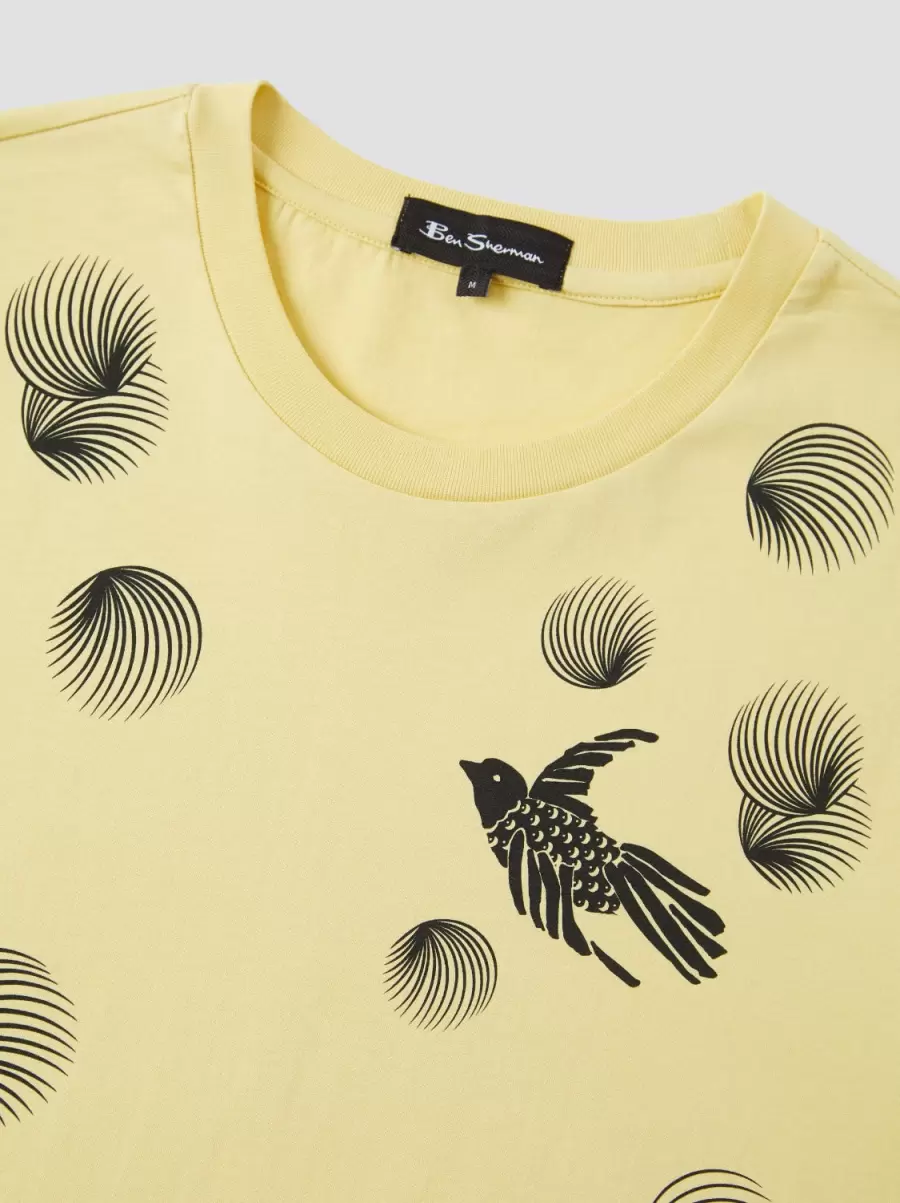 Discount T-Shirts & Graphic Tees Men B By Ben Sherman Bird Graphic Tee Lemon - 2