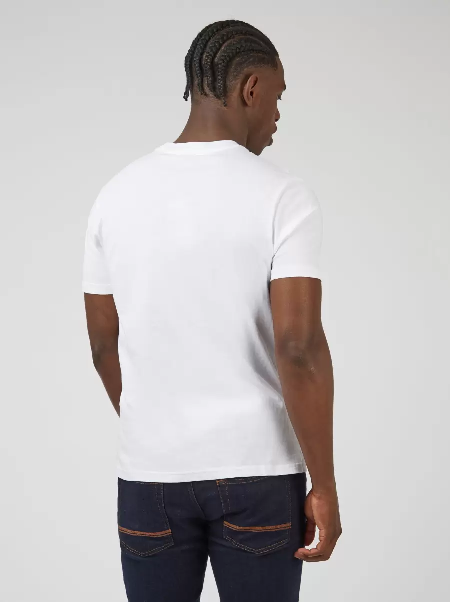 White T-Shirts & Graphic Tees Organic Jersey Paisley Pocket Graphic Tee - White Men Cost-Effective Ben Sherman - 3