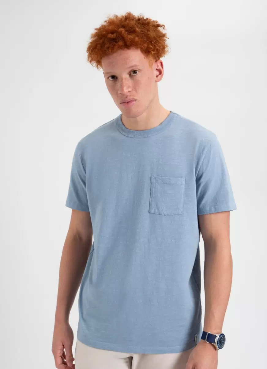 Men Ben Sherman T-Shirts & Graphic Tees Pale Blue Indigo Garment Dye Beatnik Short-Sleeve T-Shirt - Pale Blue Outstanding - 2