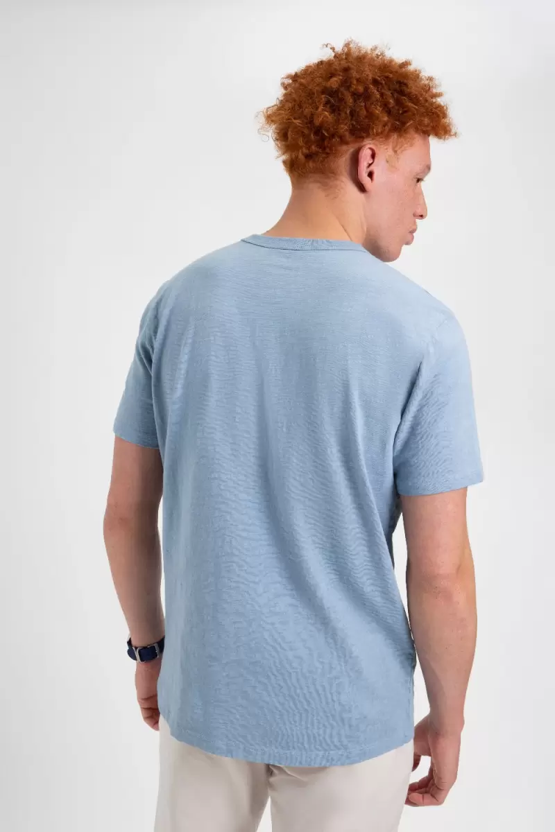 Men Ben Sherman T-Shirts & Graphic Tees Pale Blue Indigo Garment Dye Beatnik Short-Sleeve T-Shirt - Pale Blue Outstanding - 4