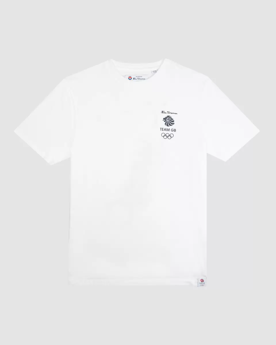 Men T-Shirts & Graphic Tees Team Gb Tokyo 2020 Graphic Tee Streamlined Ben Sherman White - 1