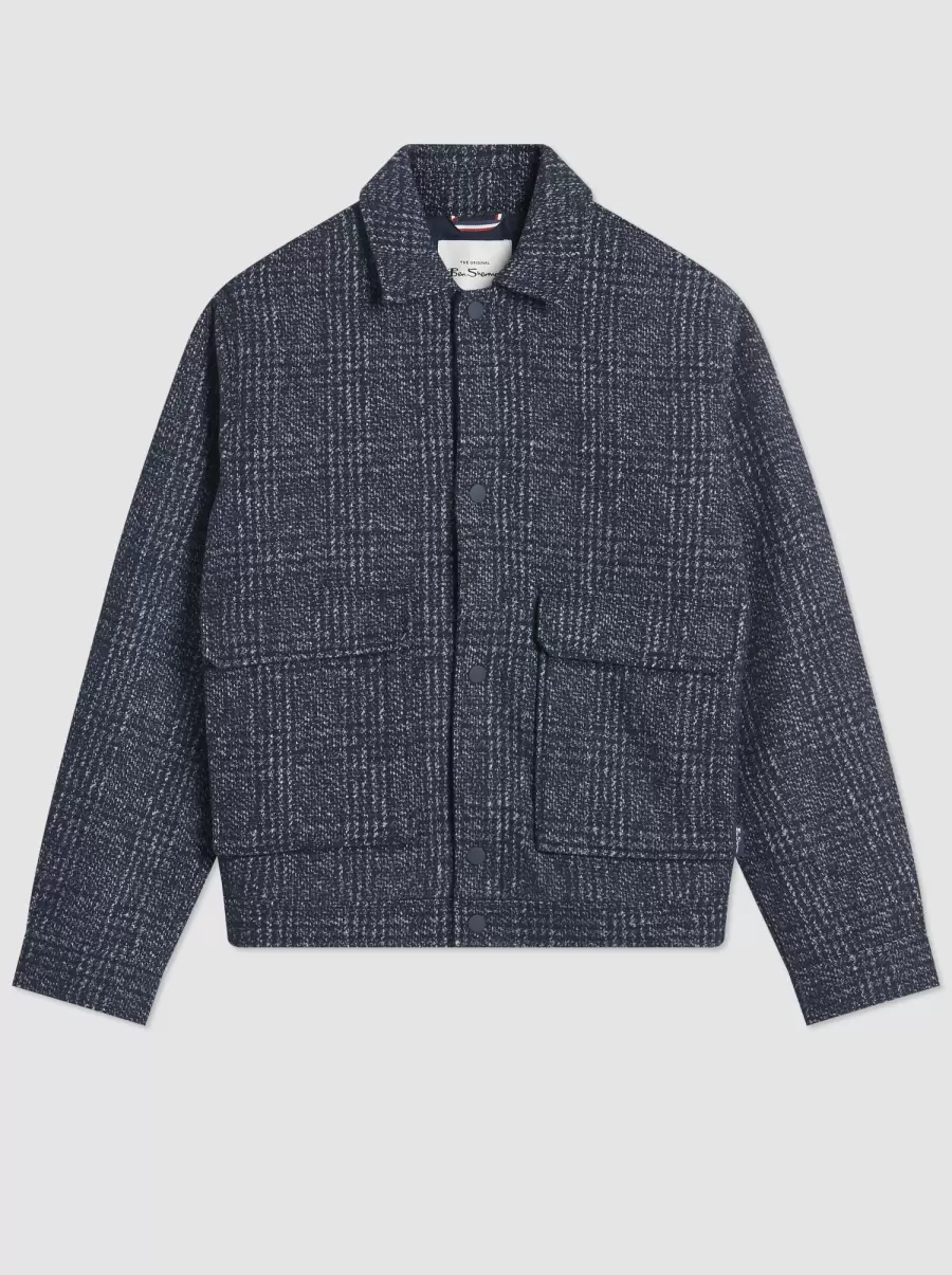 Midnight Advanced Wool Blend Blouson Jacket Ben Sherman Men Jackets & Outerwear - 1