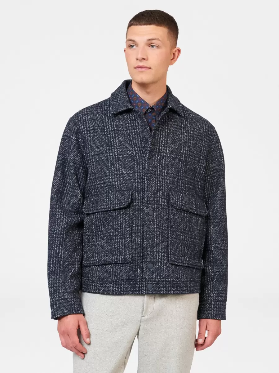 Midnight Advanced Wool Blend Blouson Jacket Ben Sherman Men Jackets & Outerwear - 2