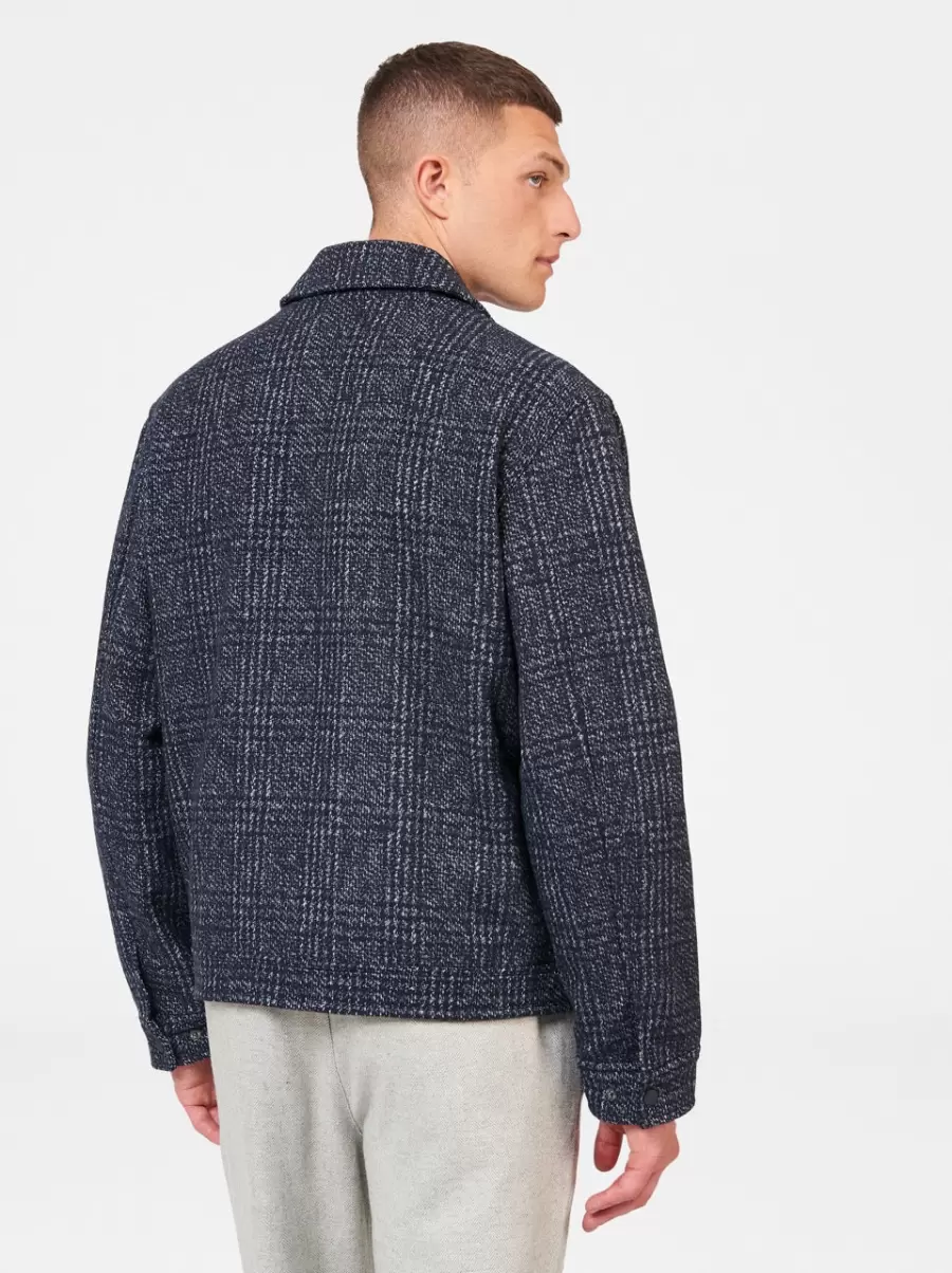 Midnight Advanced Wool Blend Blouson Jacket Ben Sherman Men Jackets & Outerwear - 3