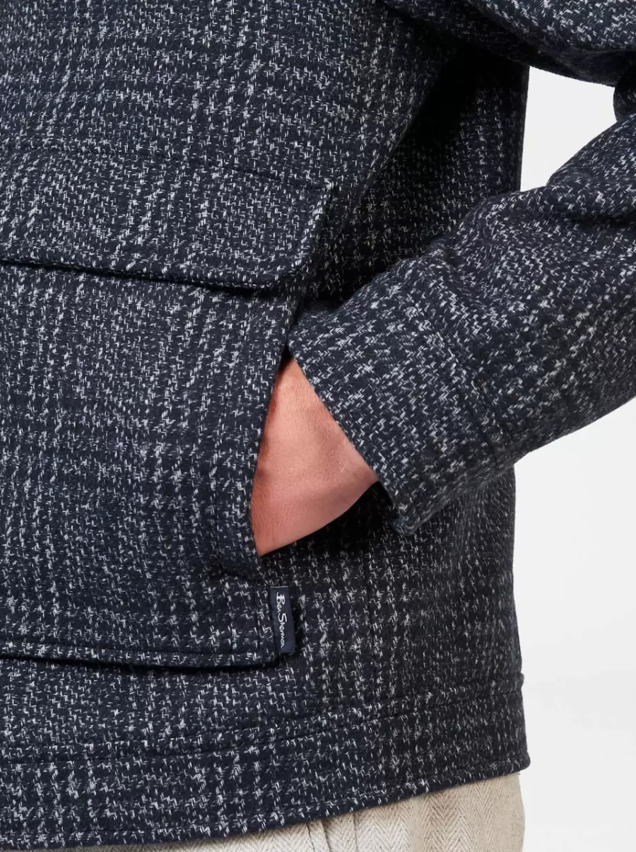 Midnight Advanced Wool Blend Blouson Jacket Ben Sherman Men Jackets & Outerwear - 6
