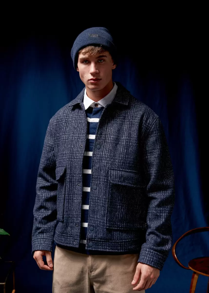 Midnight Advanced Wool Blend Blouson Jacket Ben Sherman Men Jackets & Outerwear