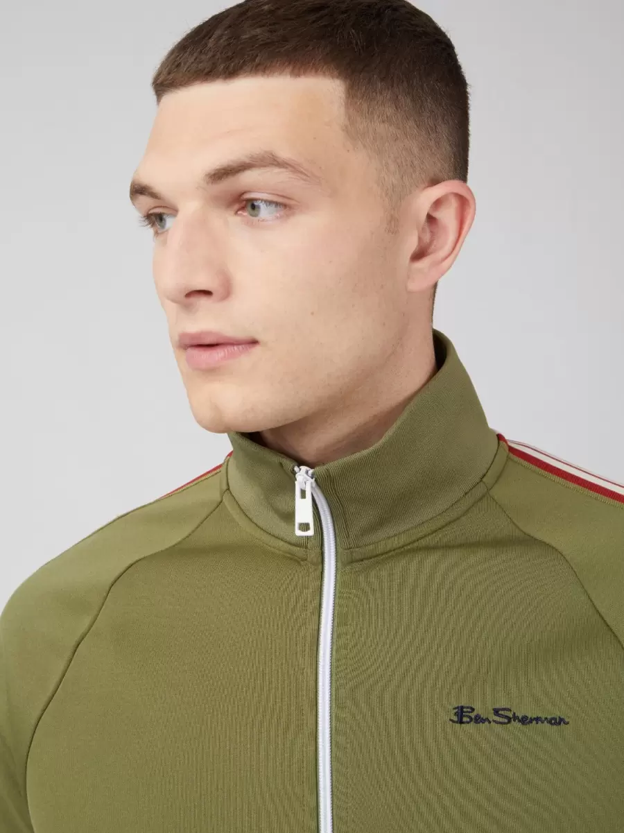 Jackets & Outerwear Ben Sherman Men Signature Zip-Through Track Jacket - Loden Loden Affordable - 5