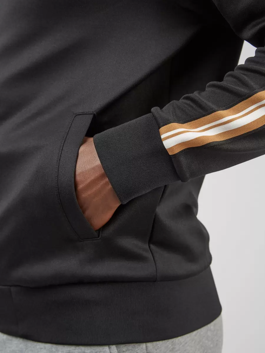 Men Signature Zip-Through Track Jacket - Black Ben Sherman Jackets & Outerwear Dropped Black - 4