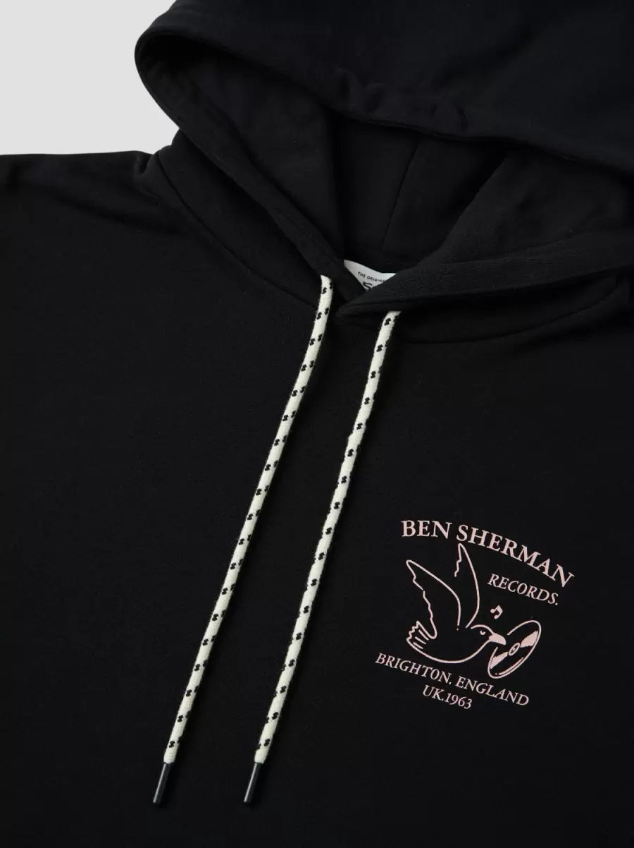 Manifest Brighton Records Graphic Hoodie Sweatshirts & Hoodies Men Ben Sherman Black - 2