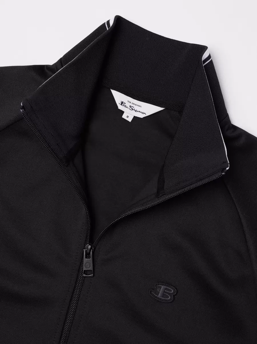 B By Ben Sherman Zip-Through Tricot Track Jacket Promo Black Sweatshirts & Hoodies Men - 2
