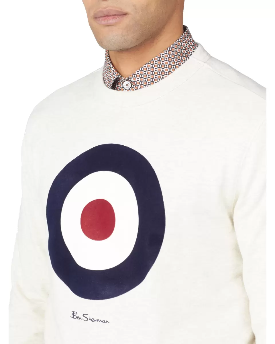 Men Ben Sherman Ecru Sweatshirts & Hoodies Purchase Signature Target Sweatshirt - Ecru - 2